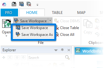 save workspace